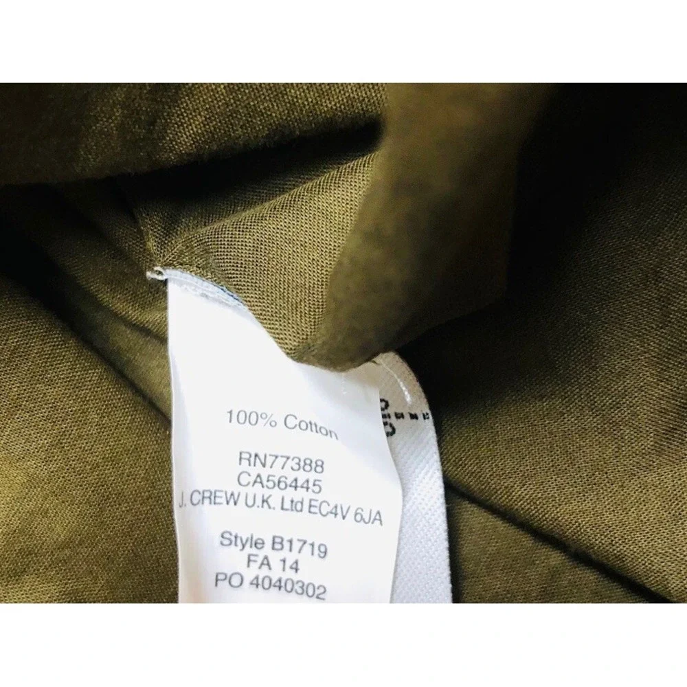 Madewell  Skirt 6 Green Military Khaki Pleated‎ Midi Lined